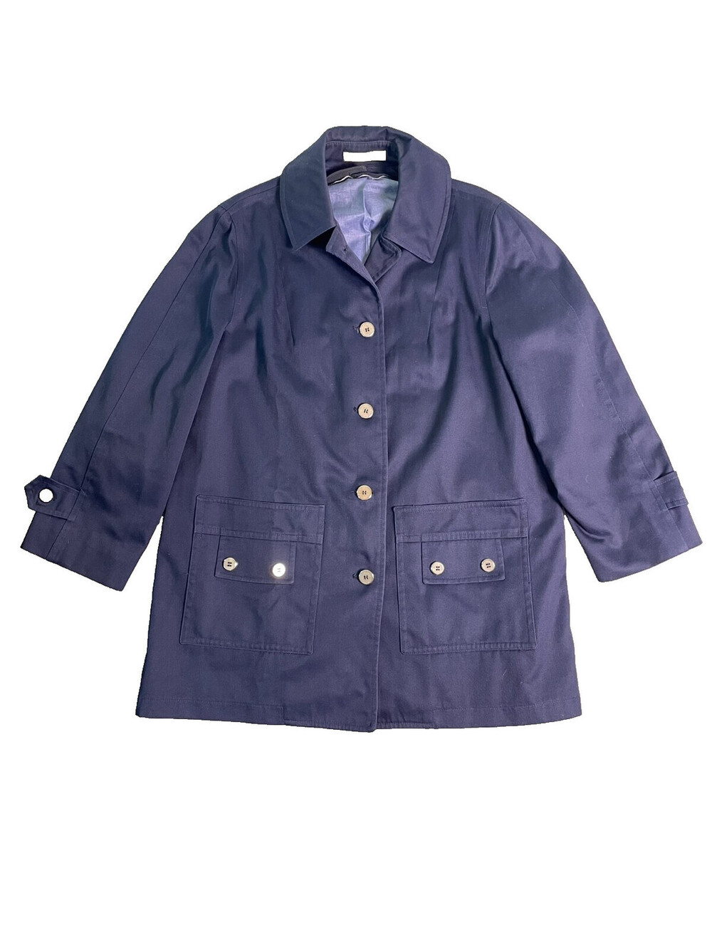 Vintage Misty Harbor Any Weather Coat Womens 18R Navy Rain Jacket Normcore Smart